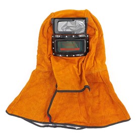 SSHHUI 1pcs Welding Mask Welder Hood Heat Counteractive Leather Helmet with Filter Lens Neck Eye Face Protection Welder Safety Accessories