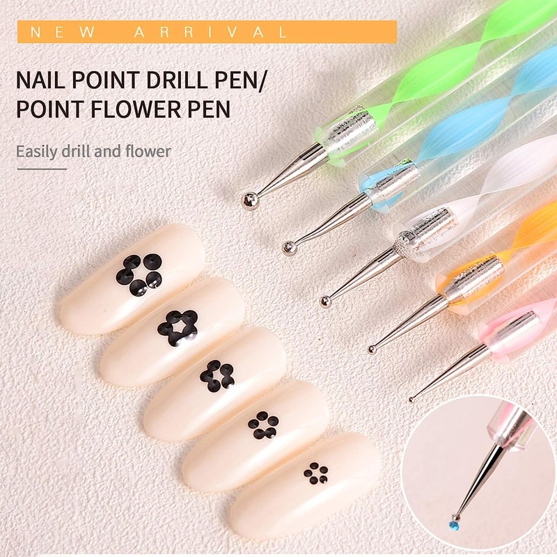 Dotting Pen Rhinestone Nail Art Dotting Tools Nail Design Marbleizing