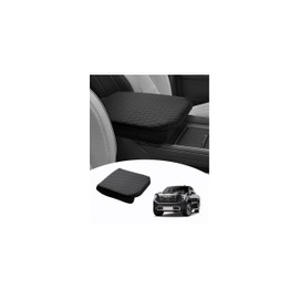 Shademax Custom Fit for Center Console Cover 2019-2024 2025 2026 GMC Sierra 1500/Chevy Silverado 1500 2500HD 3500HD Armrest Cushion Pad Cover PU Leather Sierra Silverado Accessories Anti-Scratch Black