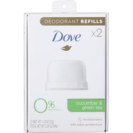 Dove Kit de Recargas de Desodorante 0% Aluminio Pepino y Té Verde Desodorante Libre de Aluminio 1.13 Oz