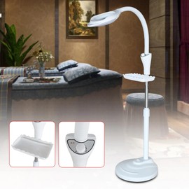 PIAOCAIYIN LED Magnifying Floor Lamp, 16X Illuminating Floor Standing Magnifying Glass with Light, Adjustable Height & Brightness Magnifying Lamp for Spa Salon Bedroom (No w/Roller)