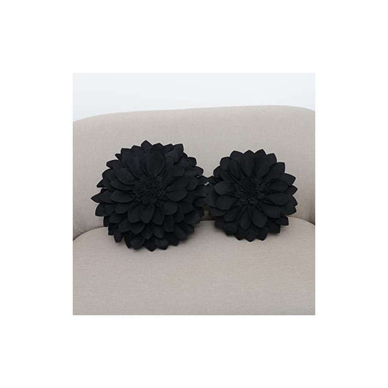 SARO LIFESTYLE Flower Shaped Felt Throw Pillow