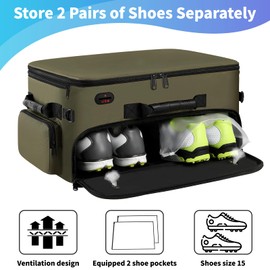 Mogplof Extra Large 2 Layer Golf Trunk Organizer, Golf Gifts for Men Golfers, 20"x 14"x 10" Water-resistant Car Durable Golf Organizer for 2 Pair Shoes, Balls, Tees, Clothes, Gloves, Accessories
