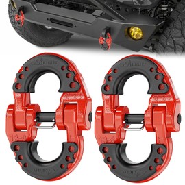 Nilight Safety Chain Connector Link, 1/2In Tow Hitch Hammerlock Coupling Link, 2 Pack Forged Steel Tow Chain Connector for Chain Link/Recovery Rope Link/Shackle, 12000 lbs Load Limit, Red