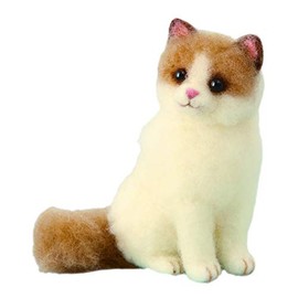 Hamanaka H441-537 Wool Felt Kit, Made in Aclaine, Cute DOG & CAT Rag Doll