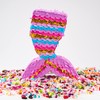Mermaid Tail Pinata with Plastic Bat and Paper Blindfold for