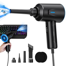 Goweto Electric Air Dust Collector, 5.74 oz Compressed Air, 2-Speed Compressed Air, PC Cleaning Kit for Car, Computer