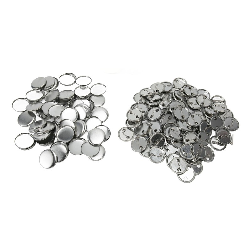 100 Sets Blank Button Badge Parts Set Round Shape Rust