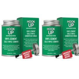HOOK UP, 2 Pack Premium Waterproof Vinyl Cement Glue for Pool Repairs & Inflatable Items Fast-Drying, Strong Bonding Adhesive Ideal for Vinyl, PVC, Upholstery, Tarps, Hot Tubs, Air Mattresses - 4oz