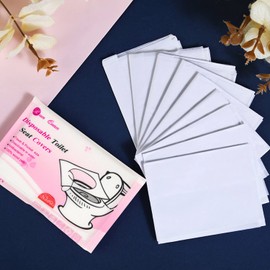 60 Stück Einweg Toilettensitzbezug, Spülbare Papier WC Auflagen Toilettensitzbezüge für Kinder und Erwachsene, öffentlichen Toilettenbezüge WC-Sitz Matte Toilettenpapier Pad