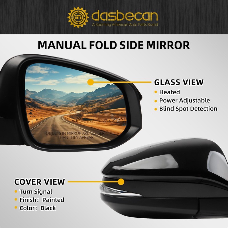 Dasbecan Right Passenger Side Mirror Compatible with Toyota RAV4 2015-2018