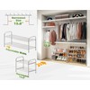 SKIKEN 2-Tier Expandable Shoe Rack - 100% Stainless Steel,4-Rod Extendable