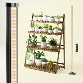Grow Lights for Indoor Plants, 24W Vertical Full Spectrum Grow Light 65 Inch Standing Grow Lights for Seed Starting 3 Light Modes 5-Level Dimmable Wide Coverage with Auto-On/Off Timer