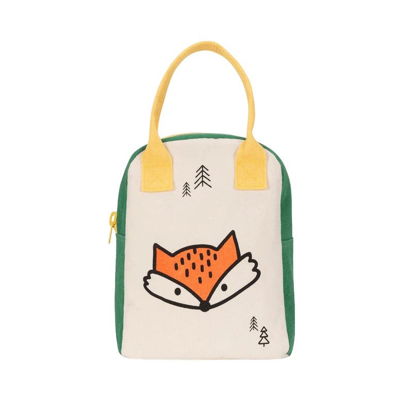 Fluf Zipper Lunch Bag (Various Designs), Solid Black