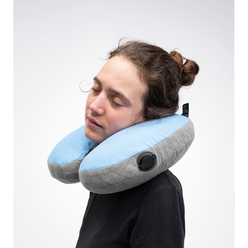 Cocoon Air Core Pillow Ultralight U-shaped Neck Support, Light Blue/Grey