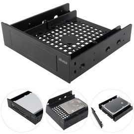 Akasa 3.5" Device/SSD/HDD Adapter | 5.25" to 3.5" Bay Adapter | 2.5/3.5 Inch Hard Drive Enclosure | SSD Mounting Bracket | for 5.25 inch PC Front Bay | AK-HDA-05