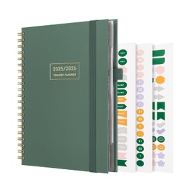 And Per Se Teacher Planner 2025-2026 Academic Year -Teacher Lesson Planner from July 2025 to June 2026, 8.5" x 11", Weekly & Monthly Planning for Teachers with Monthly Tabs, Stickers (Forest Green)