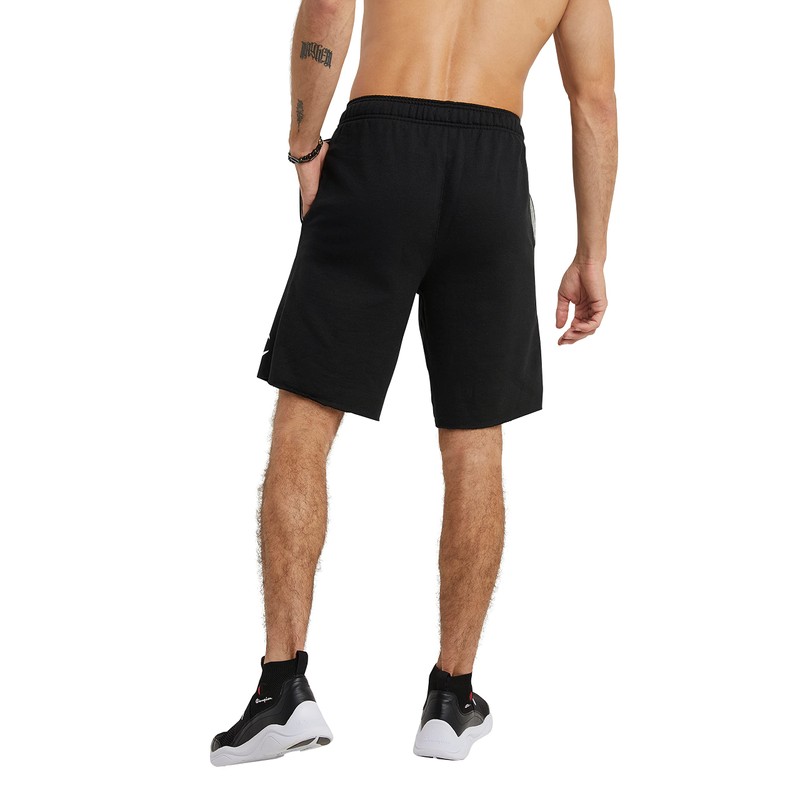 Champion Graphic Jersey Short, Pantalones Cortos Hombre, Negro (Black), M