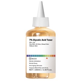 7% Glycolic Acid Exfoliating Toner, Exfoliating Facial Toner, Smooth Skin, Even Tone, Hydrating Formula, Pore Minimizer, Suitable for All Skin Types