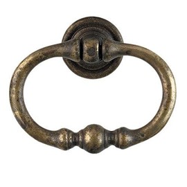 VAN DYKE'S RESTORERS Marella Classic Antique Brass Ring Pull, Vintage Distressed Finish, 2 and 1/16Th Inches