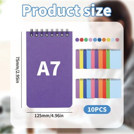 DYUEE A7 Pocket Notebook, 20Pcs Small Spiral Notebook 10 Colors Mini Notebooks 60 Sheets Per Notebook for Home, School, Office