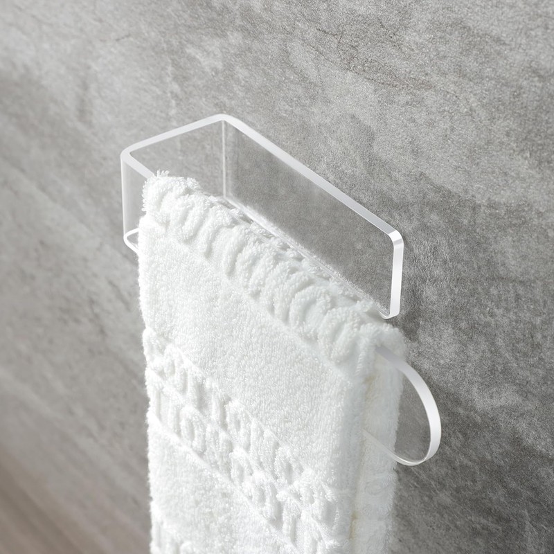 Self Adhesive Hand Towel Holder U Shaped Space Saving Acrylic