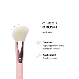 SINCERO SALON Blush Brush, Contour Brush I for Face and Cheeks I Rose Gold, 100% Vegan, Cruelty-Free Highlighter Brush, Powder brush, Very Soft, Perfect as a Gift