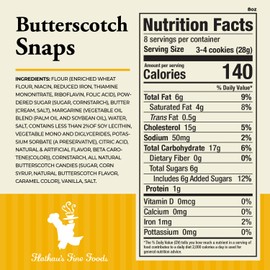 Flathau’s Fine Foods, Gourmet Shortbread Cookies, Handcrafted All Natural Artisan Bites, Southern-Baked Sweet Snaps with a Buttery Finish (Pack of 3, Butterscotch)