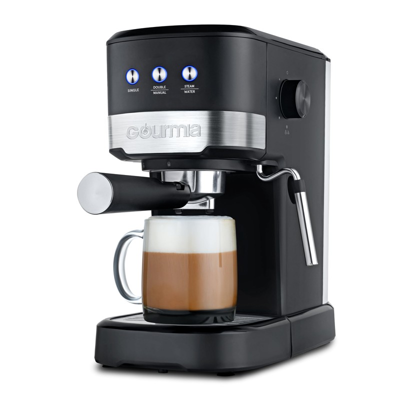Gourmia 15-Bar Espresso Maker with Powerful Frothing Wand with 1.2L