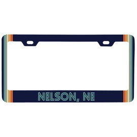 Nelson Nebraska Car Metal License Plate Frame Retro Design