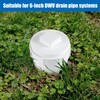 2pcs 6" PVC Sewer Cleanout Cap with Plug Cover Fitting,