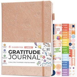 Clever Fox Gratitude Journal Large – Happiness, Positivity & Affirmation Journal – Inspirational Daily Notebook, 3 Months, 8.3x11” (Rose Gold)