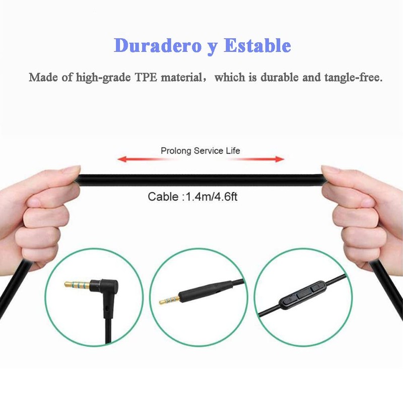 Línea de Cable de Cable de Audio de Auriculares de