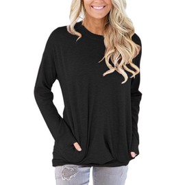 onlypuff 3XL Tee Shirt for Women Casual Loose Fitting Tunic Tops Plus Size T Shirt Black 3XL
