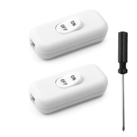 APOMOONS Inline Cord Switch 2 Pcs Torpedo Switch 2 or 3 Core Double Pole Switching Inline 6A 250V ON OFF for Desk Lamp Light Small Appliance Repair Replacement