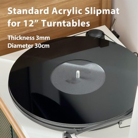 Turntable Mat Record Platter Slipmat: Acrylic Record Player Platter Vinyl Slipmat for Turntables Antistatic Tighter & Defined Bass, Black