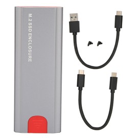 M.2 NVME SSD Enclosure 10Gbps High Speed Transmission PCIe NVMe m Key M.2 SSD Enclosure Adapter Dark Grey  (Not Inclube Hard Disk)