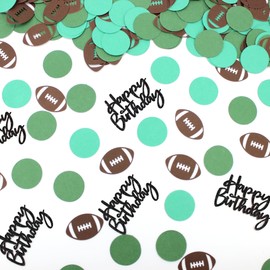 Vofrise 250PC Football Happy Birthday Confetti,Football Birthday Party Decorations,Football Confetti for Baby Boy First Birthday/Men Birthday
