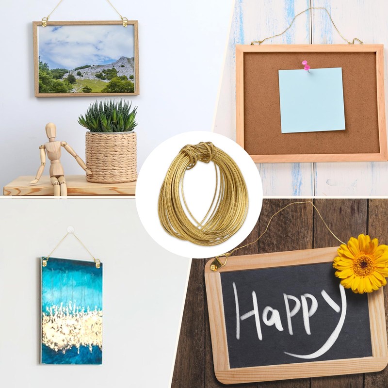 Picture Hanging Brass Wire, 32.5 Feet(10m) Braided Picture Wire Heavy