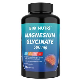 Bio Nutri Magnesium Glycinate For Improved Sleep Stress Anxiety Relief 500mg 240 Capsules