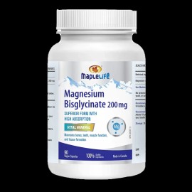 Maplelife Nutrition Magnesium Bisglycinate 200mg 90 Capsules
