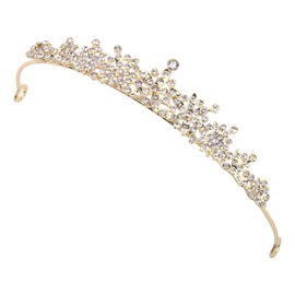 Crown Women's Tiara Queen Tiara Gold Crystal Crown Girls Tiara Silver Wedding Tiara for Bride, Birthday, Stage Performances and Prom Party, Rhinestone Rhinestone Alloy, Rhinestone
