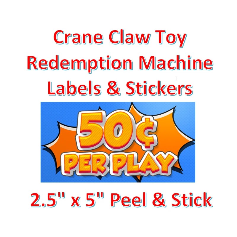 vendinglabels.com Crane Claw candy vending machine Labels Sticker Decal Price
