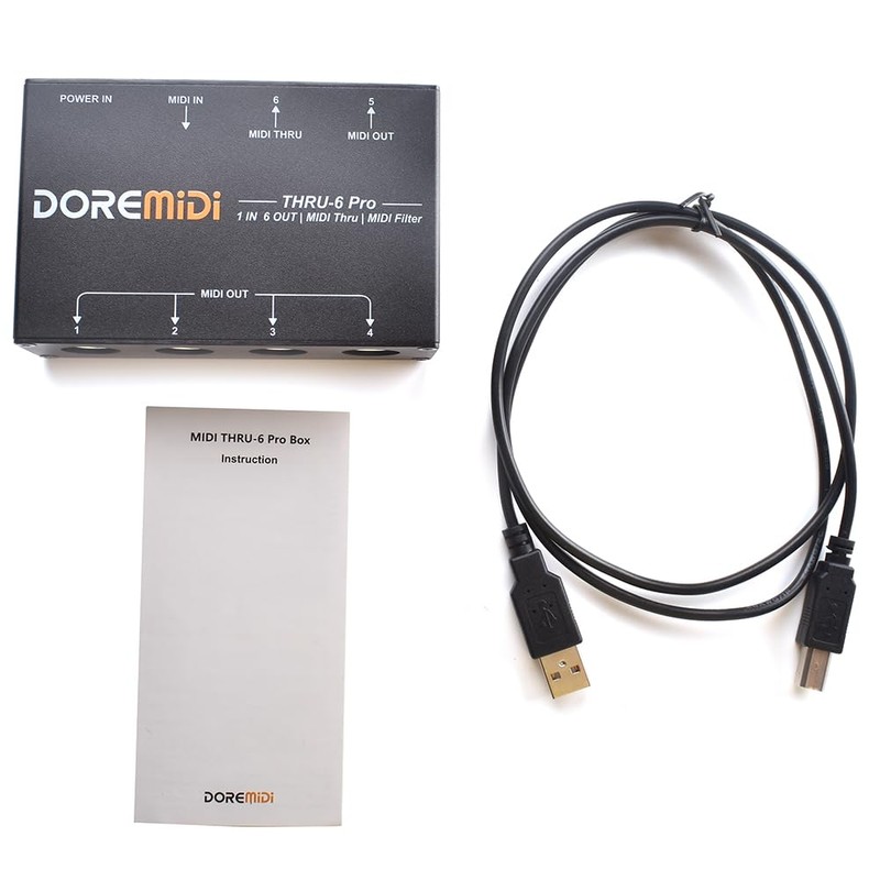 DOREMiDi MIDI THRU-6 Pro Box MIDI Splitter + Filter Be