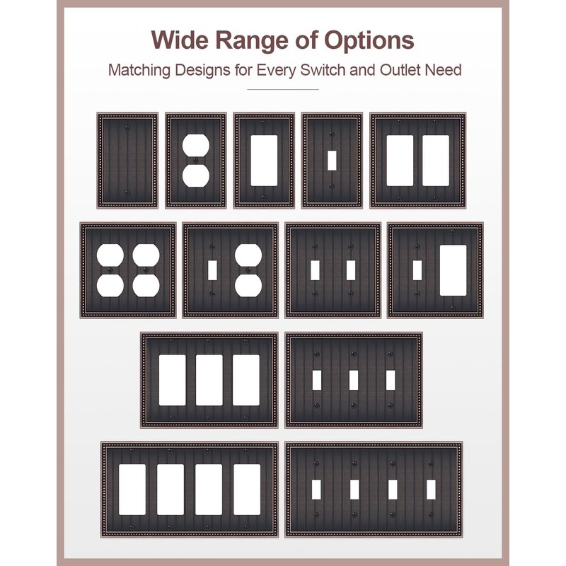 Oil Rubbed Bronze 1 Gang Duplex Wall Plate Cover Zinc