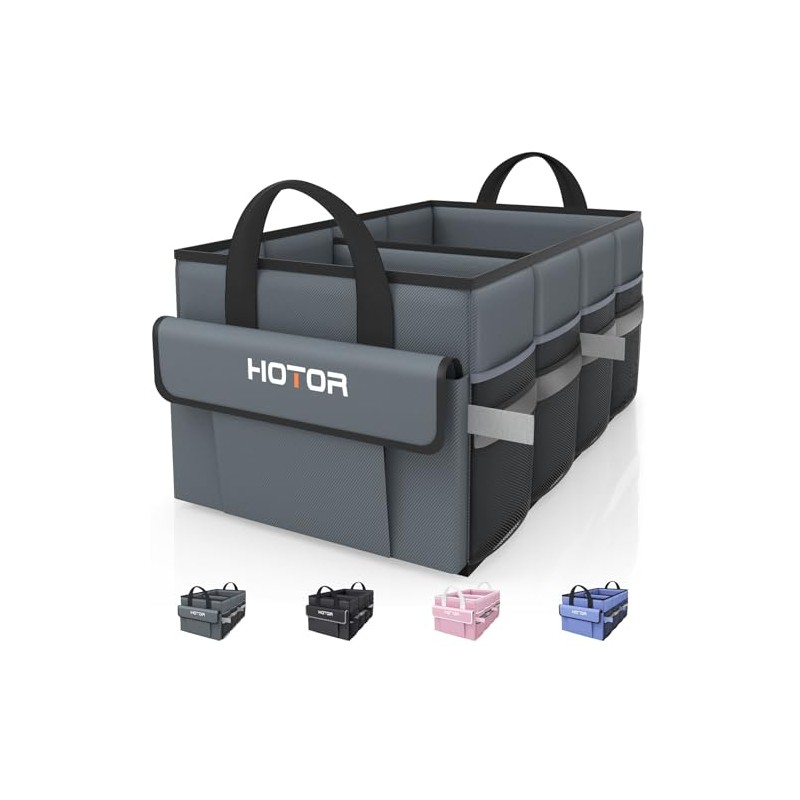 HOTOR Car Organizer, Foldable Trunk Organizer for SUV, Sedan &