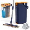 Mop and Bucket Set with Wringer, 3-Tank Flat Mop and