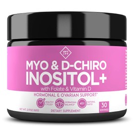 Optify Premium Inositol Supplement - Myo-Inositol and D-Chiro Inositol Powder Plus Folate and Vitamin D - Ideal 40:1 Ratio - Hormone Balance & Healthy Ovarian Support for Women - Vitamin B8-30 Day Supply