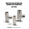 AGUTEA 304 Stainless Steel 1” Tee Male NPT T Shape