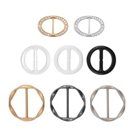 Quacc 8 PCS Silk Scarf Clips T-shirt Tie Clips for Women, Clothes Corner Knotted Button Fashion Alloy Round Clasp Circle Clip Buckle Rhinestone Oval Clothing Wrap Holder (3 Sizes)